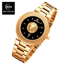 Load image into Gallery viewer, KEEP MOVING Men Watch Lion Head Sport Mens Watches Top Brand Luxury Waterproof Steel Quartz Gold Clock Men Relogio Masculino