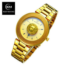 Load image into Gallery viewer, KEEP MOVING Men Watch Lion Head Sport Mens Watches Top Brand Luxury Waterproof Steel Quartz Gold Clock Men Relogio Masculino