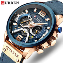 Load image into Gallery viewer, CURREN Men Luxury Brand Sports Watches Military Watch Men Army Leather Male Date Quartz Watch Relogio Masculino