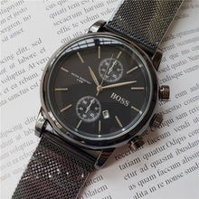 Load image into Gallery viewer, High-quality men BOSS wristwatch 43mm steel Mesh Watches Men&#39;s quartz waterproof watch mens designer watches Luxury Mens Watches