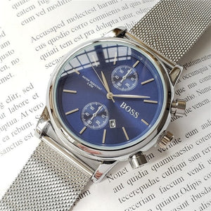 High-quality men BOSS wristwatch 43mm steel Mesh Watches Men's quartz waterproof watch mens designer watches Luxury Mens Watches