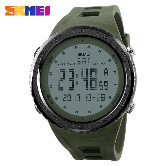 SKMEI Outdoor Soprt Digital Wristwatches Big Dial Military Watches for Men 50M Water Resistant EL Light Electronic Watch Relogio