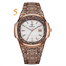 Load image into Gallery viewer, ONOLA brand mens wristwatches luxury Retro copper stainless steel man watches quartz square men&#39;s clocks waterproof