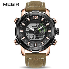 Load image into Gallery viewer, Relogio Masculino Top Luxury Brand MEGIR Men Watch Chronograph Military Sport Man Wristwatch Quartz LED Digital Clock Male 2019