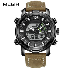 Load image into Gallery viewer, Relogio Masculino Top Luxury Brand MEGIR Men Watch Chronograph Military Sport Man Wristwatch Quartz LED Digital Clock Male 2019