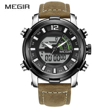 Load image into Gallery viewer, Men Sport Watch MEGIR Analog Quartz Digital Dual Display Watches Relogio Masculino Reloj Hombre Army Military Wristwatches Clock