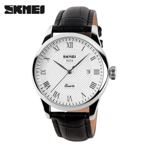 SKMEI Fashion Men 30M Waterproof Dress Watch British Style Business Casual Watches Quartz Date Display Sports Wristwatches 9058