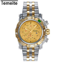 Load image into Gallery viewer, TEMEITE Creative Golden Men Quartz Wristwatches 3D Dial Design Full Steel Calendar Waterproof Big Watches Top Brand Luxury Clock