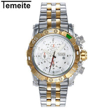 Load image into Gallery viewer, TEMEITE Creative Golden Men Quartz Wristwatches 3D Dial Design Full Steel Calendar Waterproof Big Watches Top Brand Luxury Clock