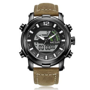 MEGIR Dual Display Men Military Sport Watches Men's Digital Analog Alarm Quartz Wrist Watch Clock Man Waterproof Reloj Hombre