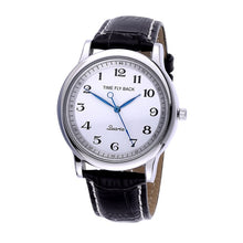 Load image into Gallery viewer, Fashion Reverse Watch Men Quartz Backward Wrist Watch Boys Counterclockwise Watch Waterproof Leather Strap Anticlockwise Watch